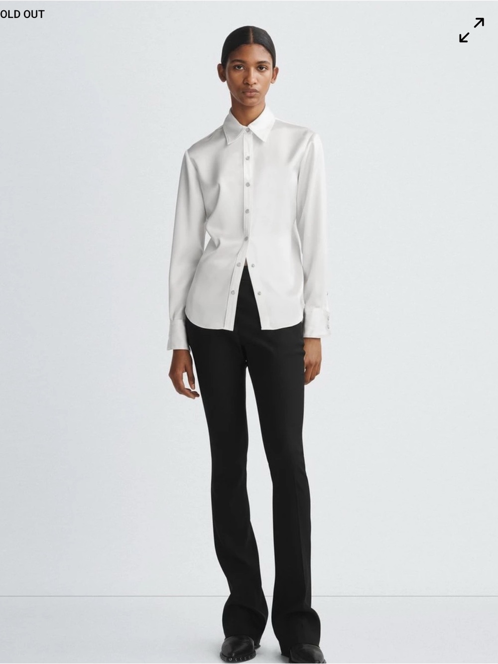rag & bone Blouse White Satin Button Shirt sz S Made in USA textured